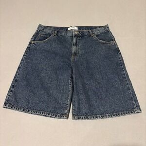 Ardene Womens High Waisted Denim Skater Jorts Dark Wash Size 13 Y2K Streetwear